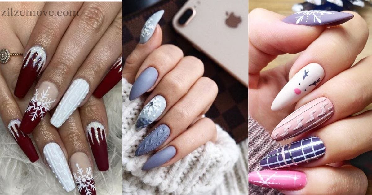Cozy Sweater Nail Designs for cold winter